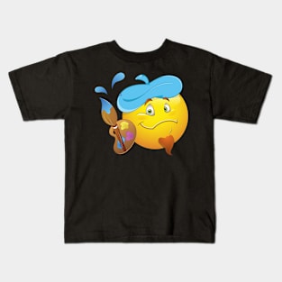 Artist Smiley Face Emoticon Kids T-Shirt